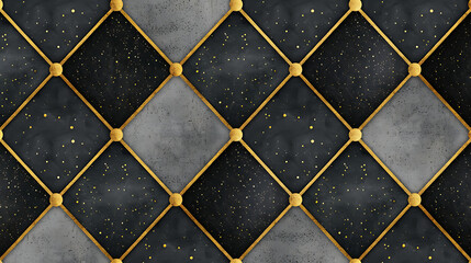 Wall Mural - Simple chic black and gold minimalist repeating elegant pattern design with geometric sophisticated shapes. generative ai	
