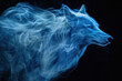 A beautiful profile image of a wolf highlighted by a striking blue smoky effect, creating depth and drama