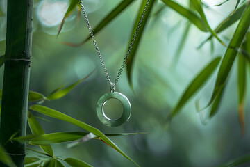 Canvas Print - Minimal collection of jade and silver necklace