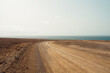 Gravel mountain roads. In the desert area of Fuerteventura.