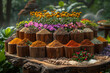 A spice garden flourishing with a kaleidoscope of colors and fragrances, embodying the essence of homegrown culinary delights. Concept of home gardening for spices. Generative Ai.