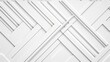 abstract flat design featuring a multitude of intersecting lines arranged in a captivating pattern, rendered in white plastic against a seamless white background. SEAMLESS PATTERN