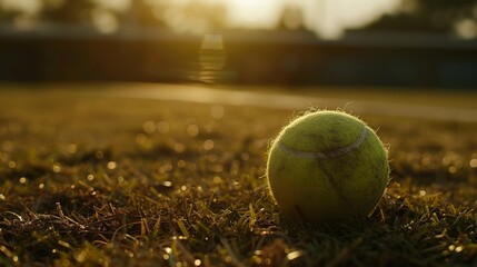 tennis ball on a tennis court