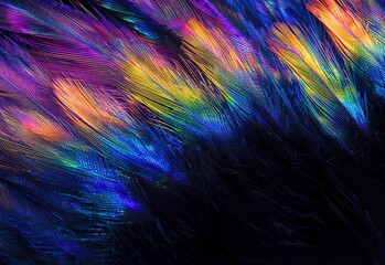 Poster - Vivid spectrum of light: a mesmerizing display of colorful luminous fibers that convey the essence of energy and movement