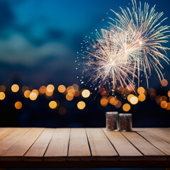 Wall Mural - lifestyle photo fireworks with room for text.