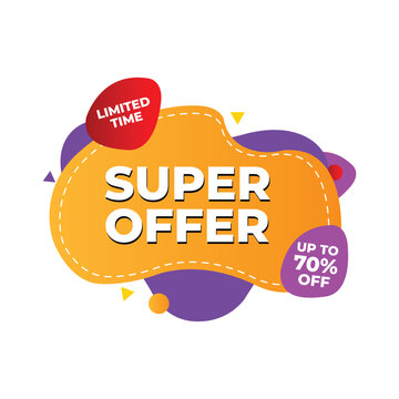 Sale banner template design with white background, Big sale special offer up to 70% off. Super Sale, special offer banner illustration.