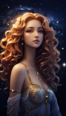 Wall Mural - Virgo woman by zodiac sign