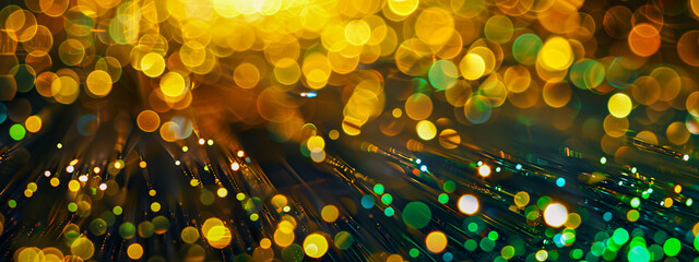 Nighttime bokeh effect, vibrant city lights abstract, colorful blurry background