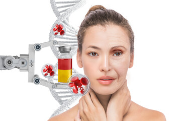 face treatment therapy concept, stem cells