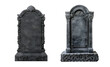 Set of Blank Tombstones for Gravestone Mockup, Isolated on Transparent Background, PNG