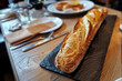 french baguette at a brasserie
