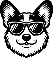 Wall Mural - Corgi Wearing Sunglasses