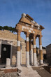 Ruins of ancient Roman temple. Detail of the Capitolium in the Roman forum. Brescia, Italy