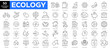 © NounCraft - Ecology thin line icons set. editable stroke web icons. Renewable energy outline icons collection. Solar panel, recycle, eco, bio, power, water - stock vector.