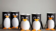 © triocean - Kids crafts, cute penguins made of toilet rolls and papers