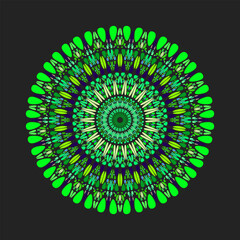 Poster - Circular colorful round floral ornament mandala - ornate ornamental abstract vector element from stones