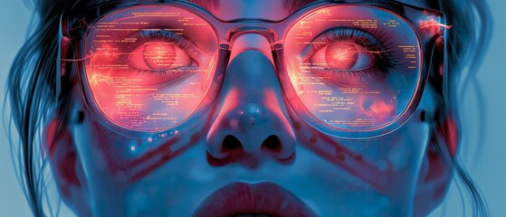 Girl In Virtual Reality Glasses. Illustration On The Theme Of Technology. Computers And Fantasy.  Generative AI