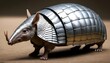 An Armadillo With Its Armored Shell Gleaming