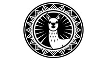 A-llama-icon-in-ciecle-logo Vector Illustration