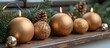 Magical Christmas Balls with spruce branches and cones. Sparkling Ornaments with a Starry Twist