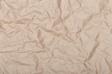 Wall Mural - Brown wrinkle recycle paper background, Brown Craft crumpled paper, cardboard background.