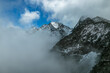 Pointe de la Grande Valloire avec les premières neiges en automne , chaîne de Belledone , Isère , France 
