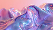 abstract background with waves, iridescent colors, render style