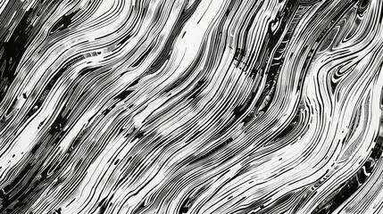 Poster - Close-up black and white photo of a textured wood surface. Ideal for backgrounds or textures in design projects