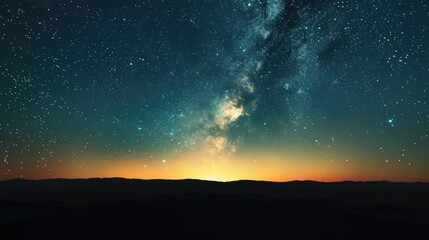 Aufkleber - A serene night sky view from a hill, perfect for astronomy enthusiasts