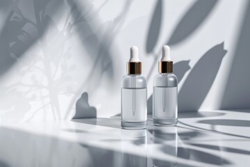 Poster - Two bottles placed on a table, suitable for various concepts