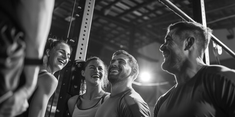 Wall Mural - A black and white photo of a diverse group of people. Suitable for various projects