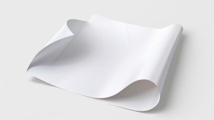 Aufkleber - Clean and simple image of white paper on a white surface. Suitable for various design projects