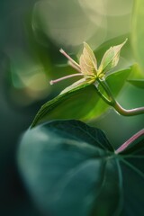 Aufkleber - Detailed close-up of a leaf on a plant. Suitable for botanical illustrations