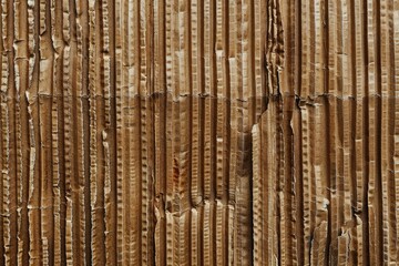 Poster - A close-up shot of a weathered wooden wall with peeling paint. Ideal for adding texture to design projects