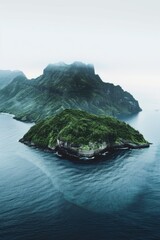 Poster - A picturesque small island surrounded by ocean. Ideal for travel and nature concepts