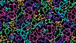 Seamless flowing Y2K-style abstract pattern with colorful fluid shapes for trendy, vibrant backgrounds and designs