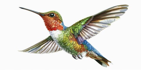 Poster - A vibrant hummingbird in mid-flight, perfect for nature and wildlife themes