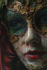 Poster - Close-up of a person wearing a mask, suitable for health and safety concepts