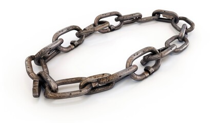Poster - Detailed view of chain on white background. Suitable for industrial concepts