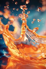 Poster - A close up of a splash of water on a surface. Perfect for advertising or nature concepts