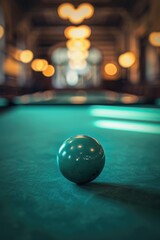 Poster - A pool table with a single ball. Suitable for recreational or sports-themed designs