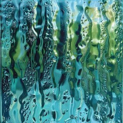 Poster - Close up of water droplets on a window. Suitable for weather or nature concepts