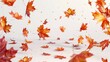 Colorful leaves floating in the air, perfect for autumn designs
