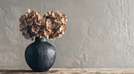 Canvas Print - A black vase filled with a beautiful bunch of flowers. Perfect for home decor or floral arrangements