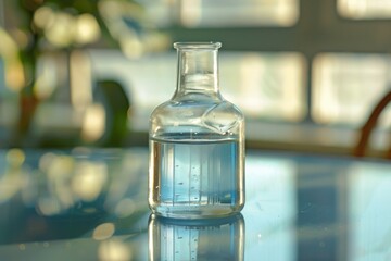 Aufkleber - A bottle of water on a table, suitable for various concepts