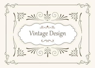 Poster - Ornamental Frame. Retro Luxury Invitation, Vintage Ornament, Greeting Card Vector Template. Royal Certificate. Vintage Background..eps