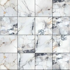 Poster - Elegant marble tile with black border, ideal for interior design projects