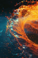 Poster - Close up of a fire and water wave, perfect for abstract backgrounds