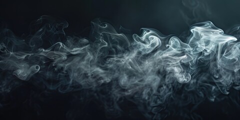 Poster - Close up view of smoke on a dark black background. Ideal for abstract design projects