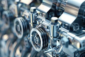 Aufkleber - Detailed view of intricate machine gears. Great for industrial concepts